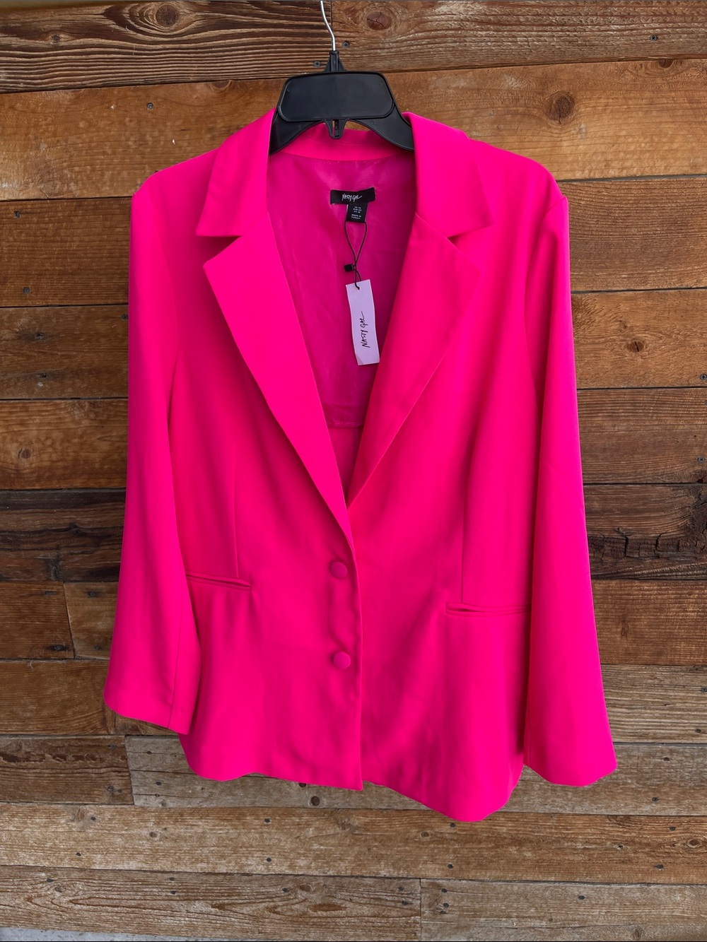 Nasty Gal Hot Pink Single-Breasted Blazer